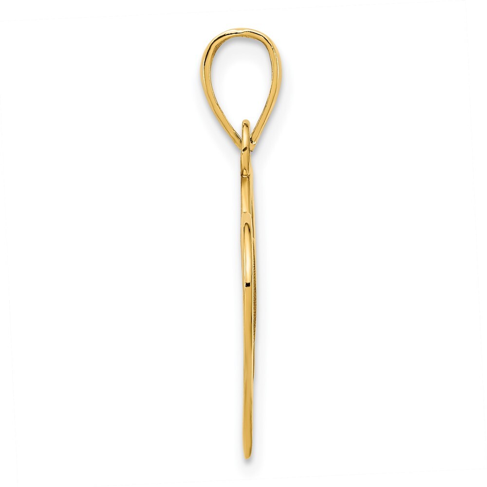 14k Yellow Gold #15 Heart Pendant for Women
