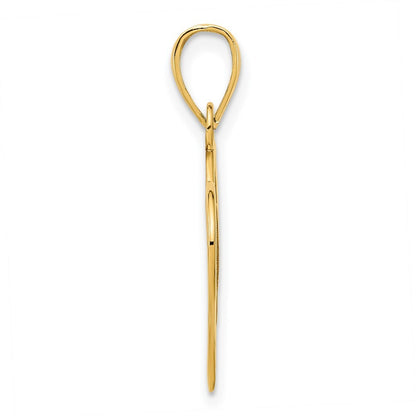 14k Yellow Gold #15 Heart Pendant for Women
