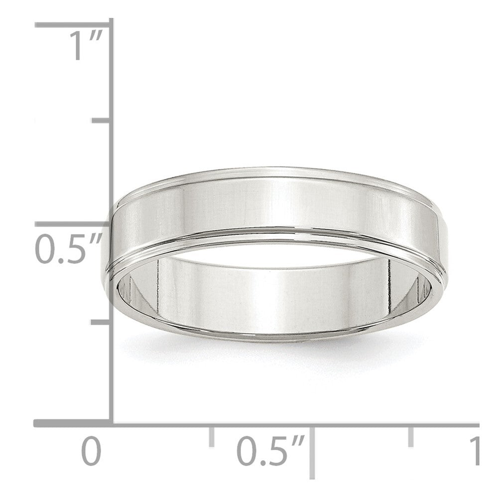 Sterling Silver 5mm Flat with Step Edge Size 11 Band Ring