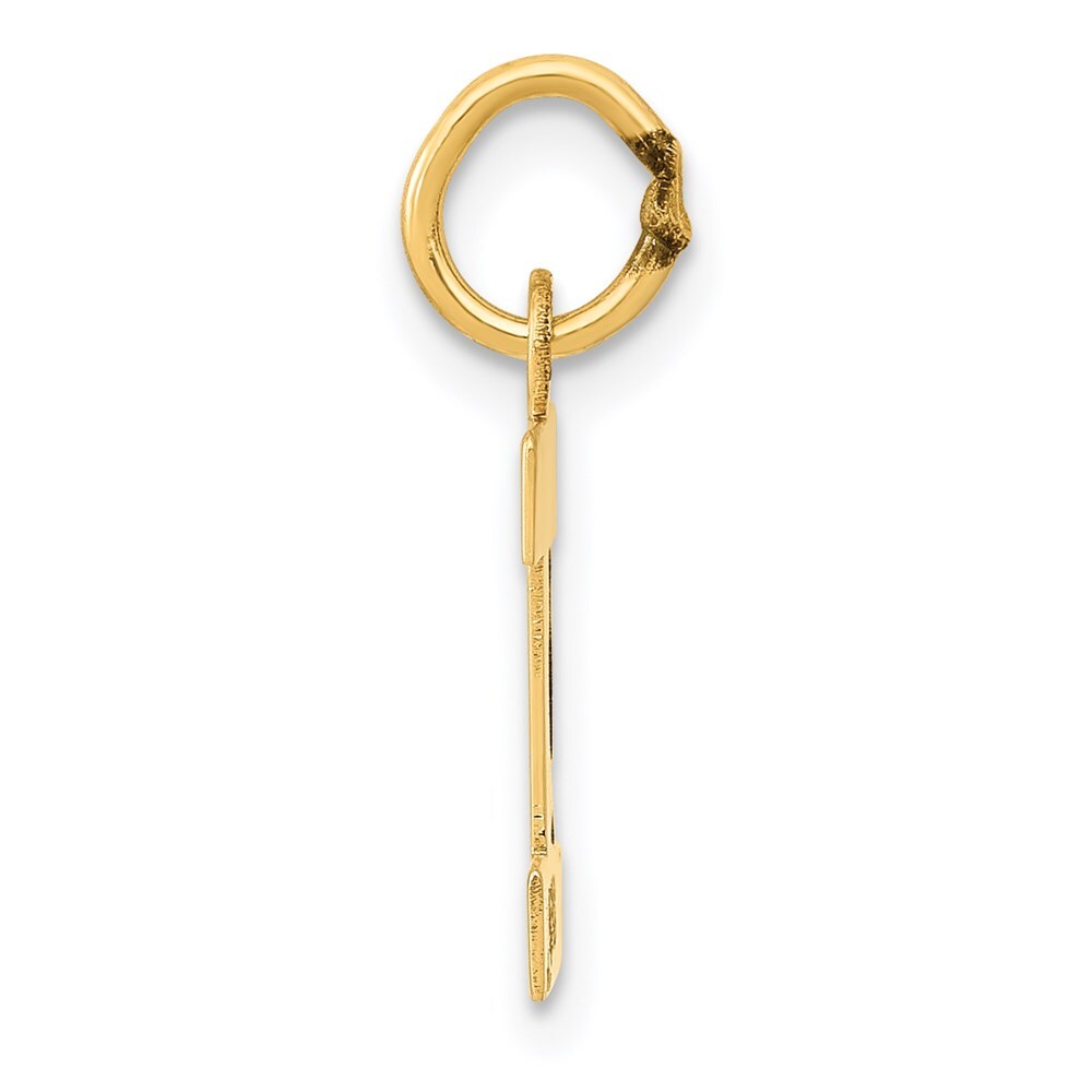 14k Yellow Gold Small Block Letter I Initial Charm Pendant for Women