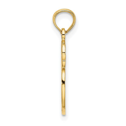 14k Yellow Gold Engraved Textured Painters Pallet Charm