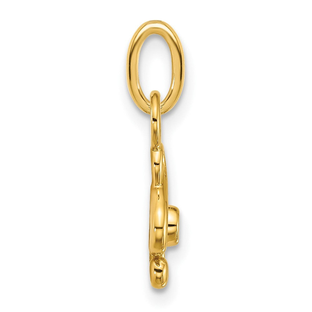 14k Yellow Gold Polished Diamond Music Treble Clef Charm