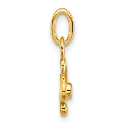14k Yellow Gold Polished Diamond Music Treble Clef Charm