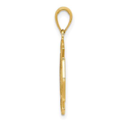 14k Yellow Gold Fire Department FD Badge Pendant for Women