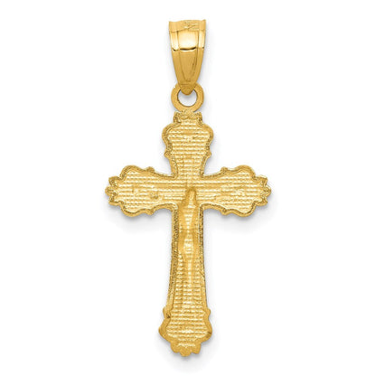 14k Yellow Gold Small Crucifix Charm Pendant for Women