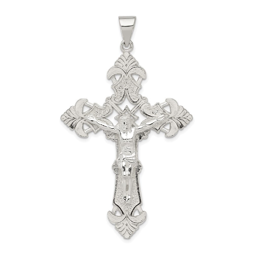Sterling Silver Polished Crucifix Pendant Holiday Gift for Women