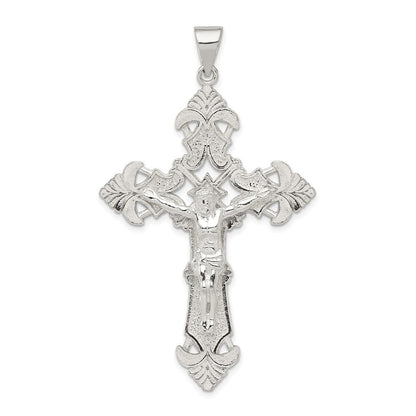 Sterling Silver Polished Crucifix Pendant Holiday Gift for Women