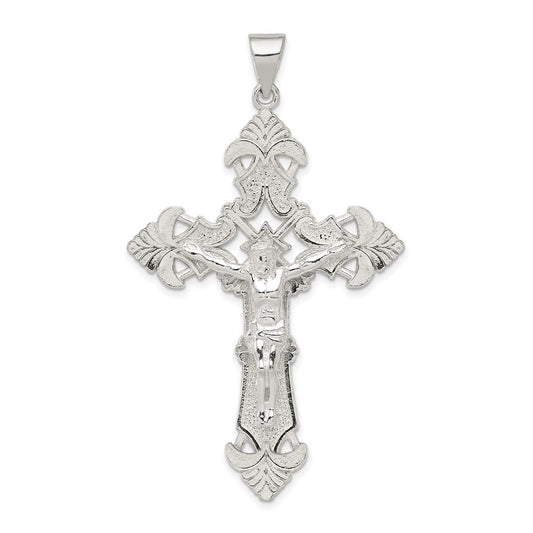 Sterling Silver Polished Crucifix Pendant Holiday Gift for Women