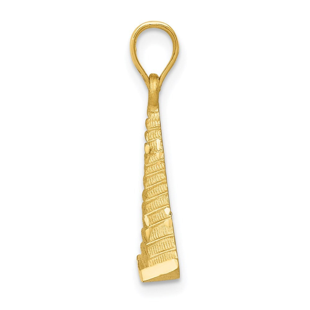 14k Yellow Gold Pyramid Charm Pendant for Women