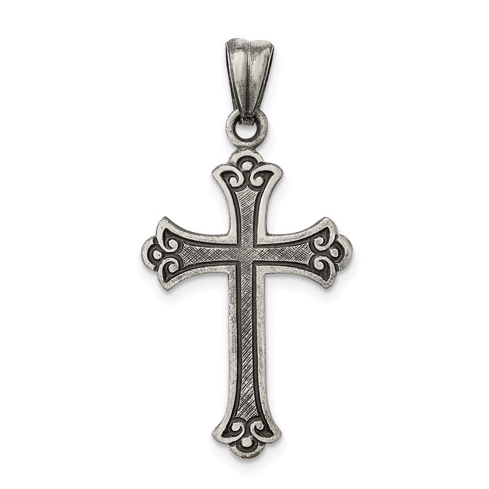 Sterling Silver Antiqued Cross Pendant Holiday Gift for Women