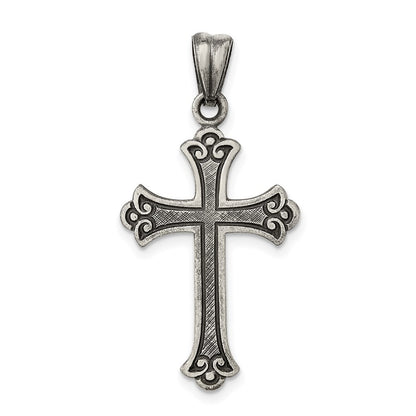 Sterling Silver Antiqued Cross Pendant Holiday Gift for Women