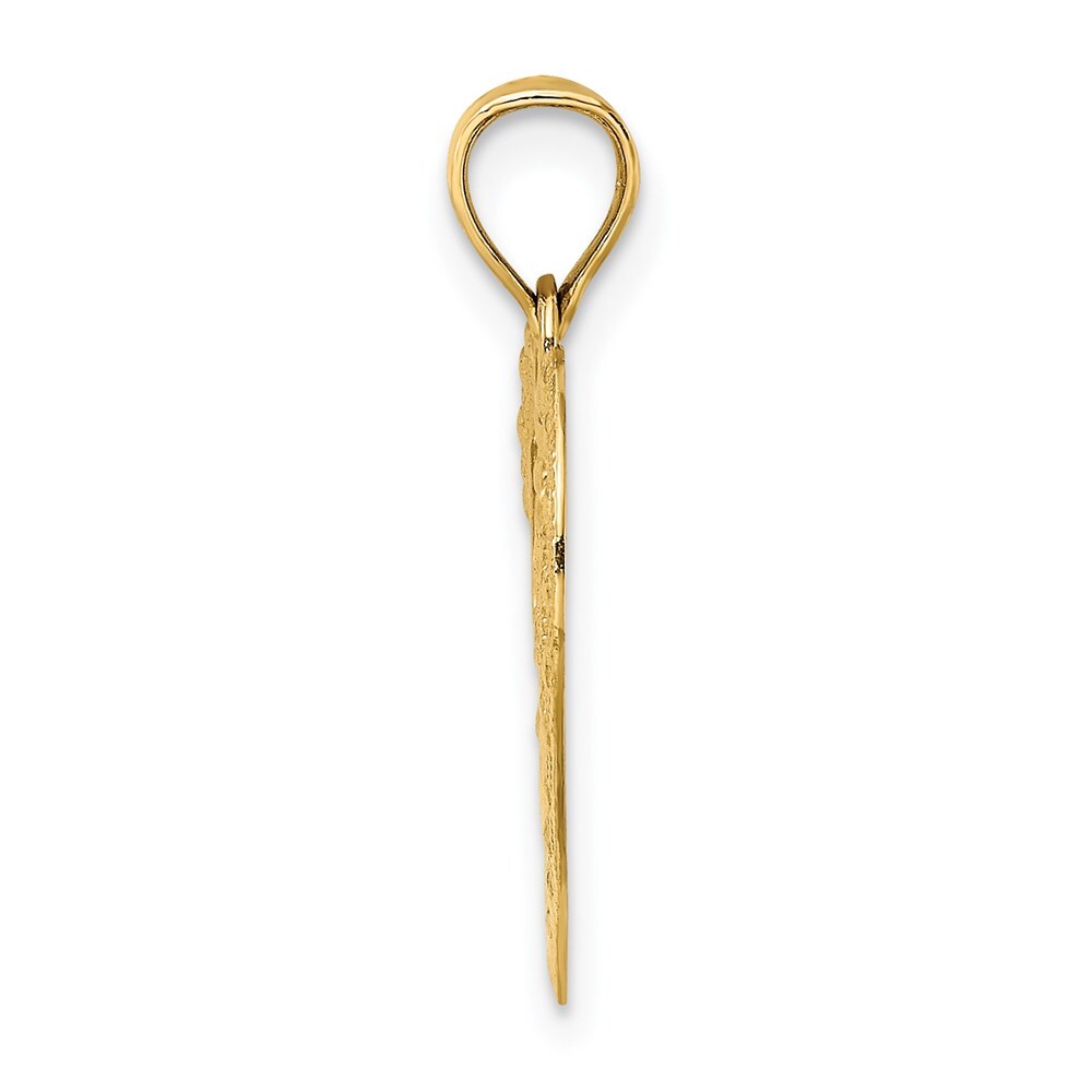 14k Yellow Gold Doves In Heart Charm Pendant for Women