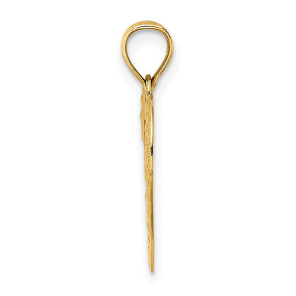 14k Yellow Gold Doves In Heart Charm Pendant for Women