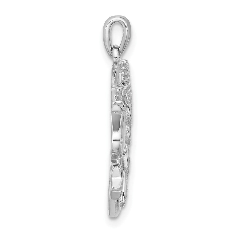 Sterling Silver Polished Cubic Zirconia Unicorn YOU ARE MAGICAL Pendant