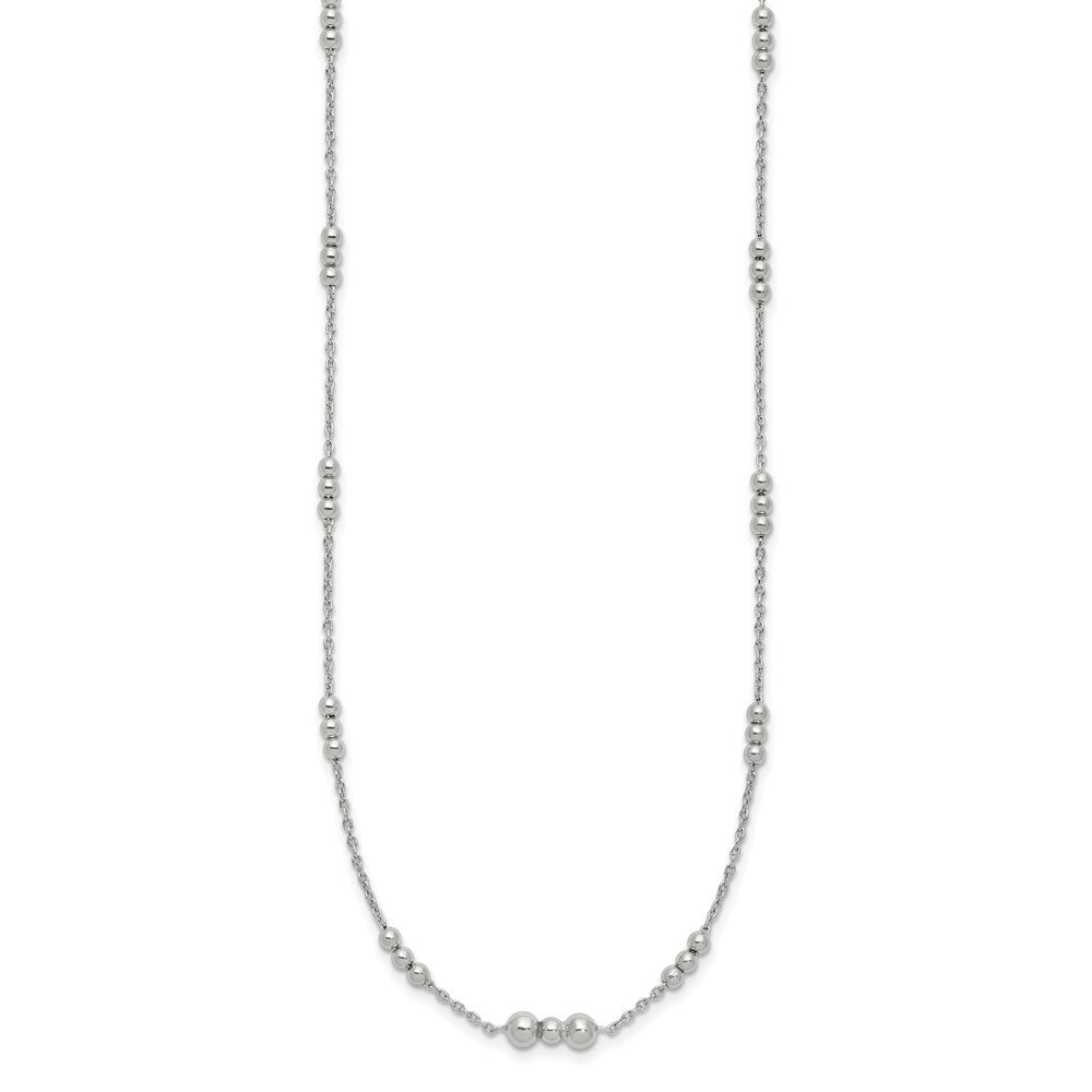 Sterling Silver Polished Beaded Necklace