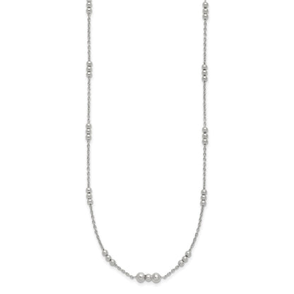 Sterling Silver Polished Beaded Necklace