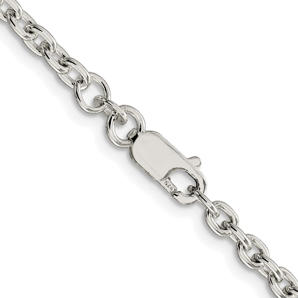 Sterling Silver Rhodium-plated 3.5mm Cable Chain Necklace