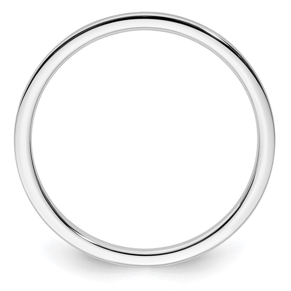 14K White Gold 1.2mm Flat Satin Stackable Band Ring Size 6.5