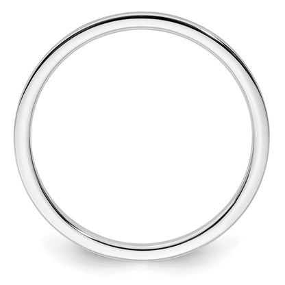 14K White Gold 1.2mm Flat Satin Stackable Band Ring Size 6.5