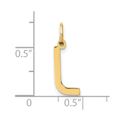 14k Yellow Gold Letter L Initial Pendant for Women
