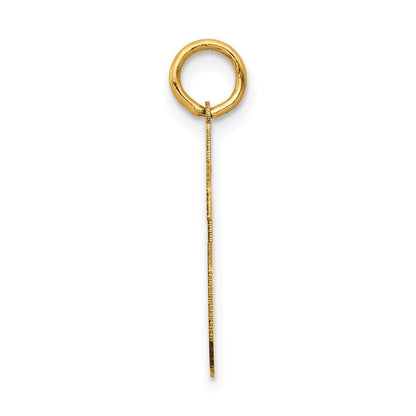 14k Yellow Gold Medium Satin Number 46 Charm Pendant