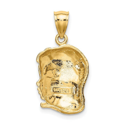 14k Yellow Gold Girl Head Charm Pendant for Women