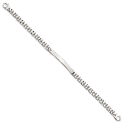 Sterling Silver Polished 4.7mm Fancy Link 8 inch Mens ID Bracelet