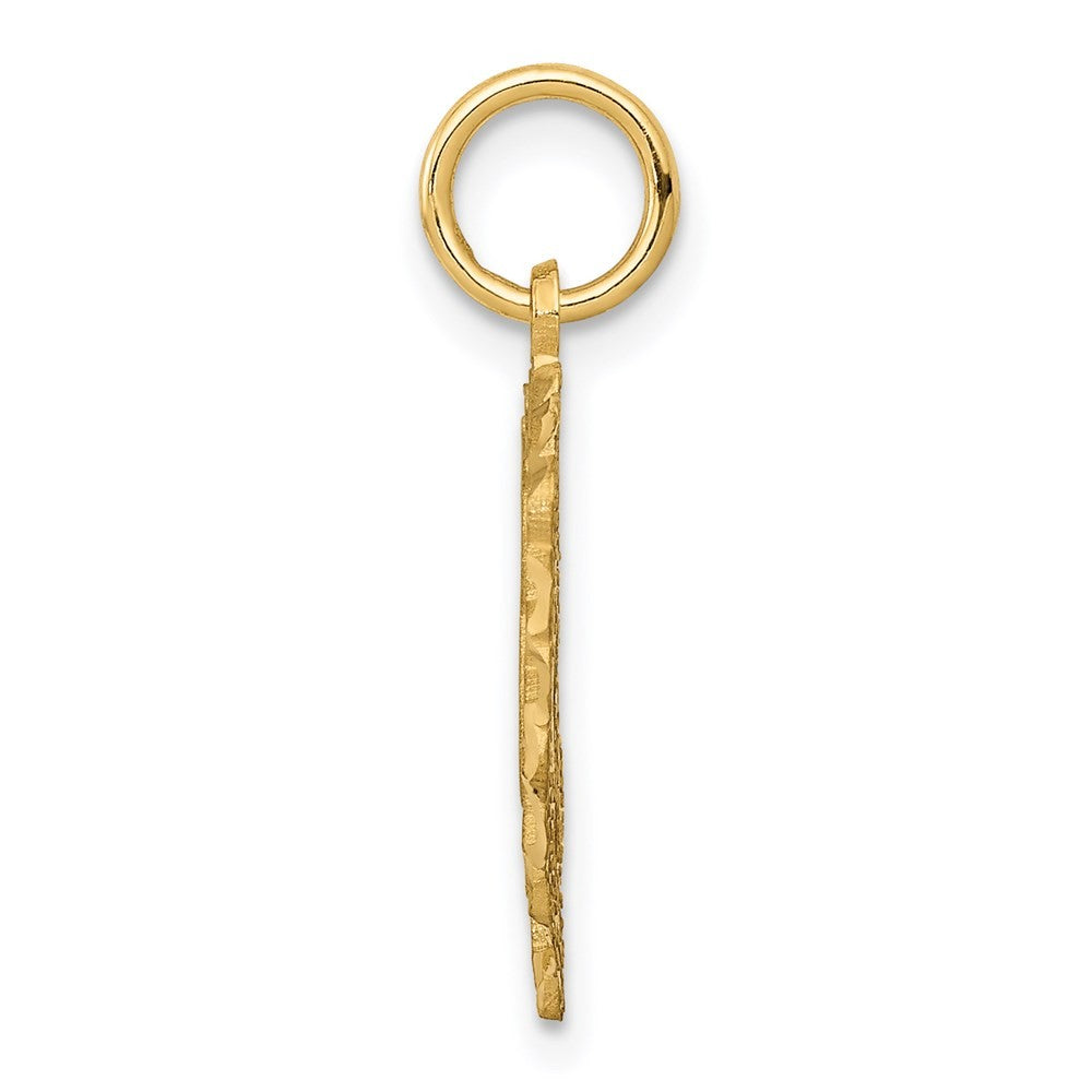 14k Yellow Gold Heart Letter B Charm Pendant