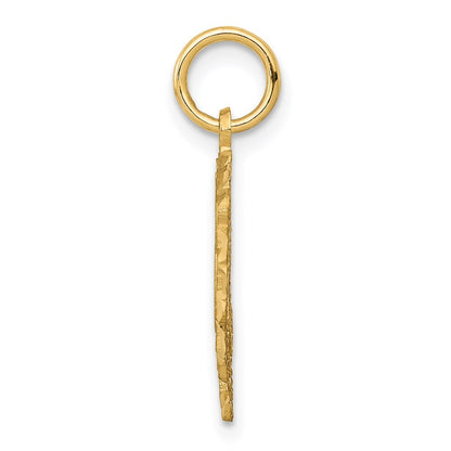14k Yellow Gold Heart Letter B Charm Pendant