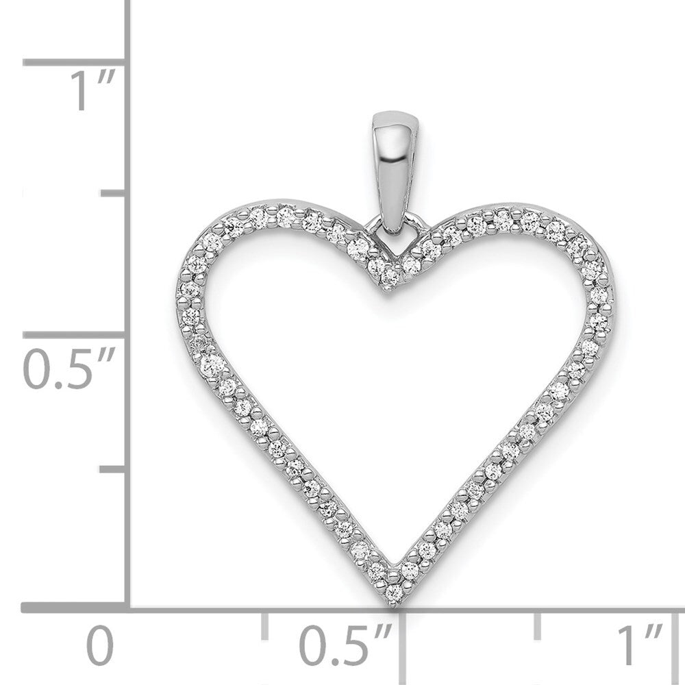 14k White Gold 1/6ct. Diamond Heart Pendant for Women