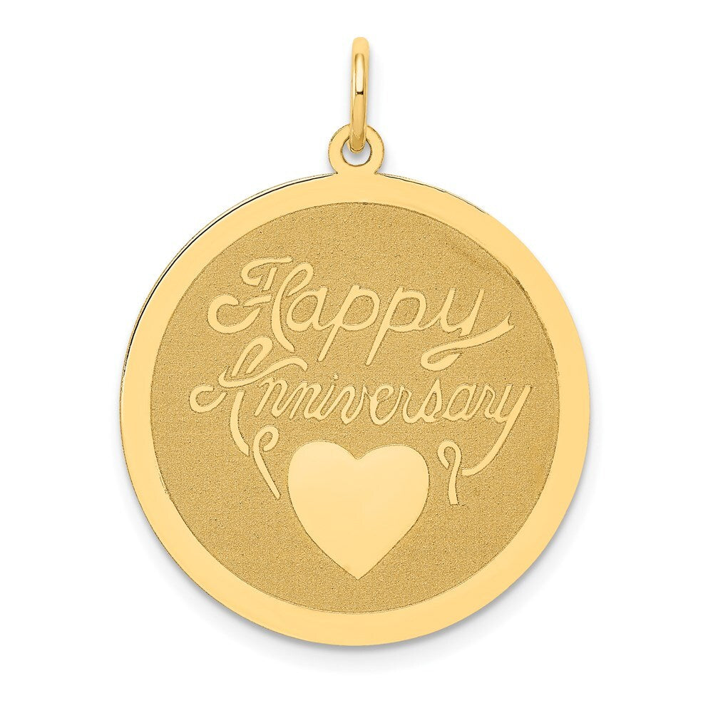 14k Yellow Gold Happy Anniversary Charm