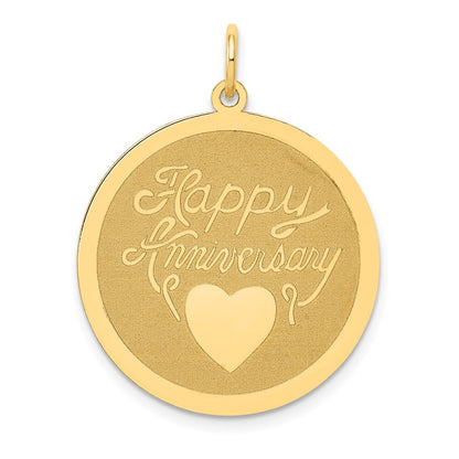 14k Yellow Gold Happy Anniversary Charm