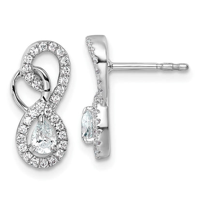 14K White Gold Polished Diamond Infinity Drop Drop & Dangle Earrings