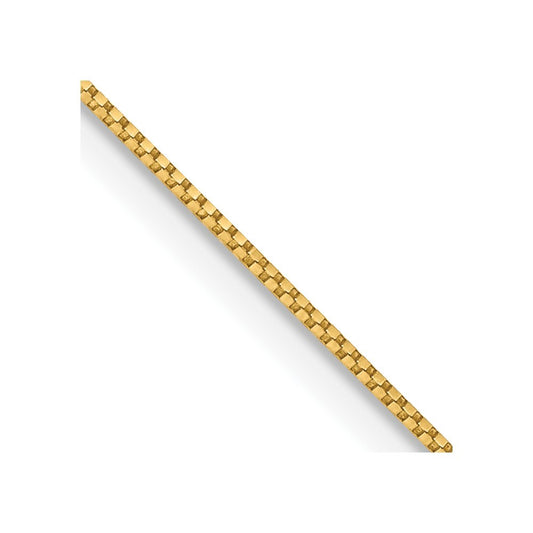 14k Yellow Gold 14 inch .7mm Box with Spring Ring Clasp Chain Necklace
