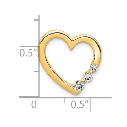 14k Yellow Gold 1/6ct. Diamond Heart Chain Slide