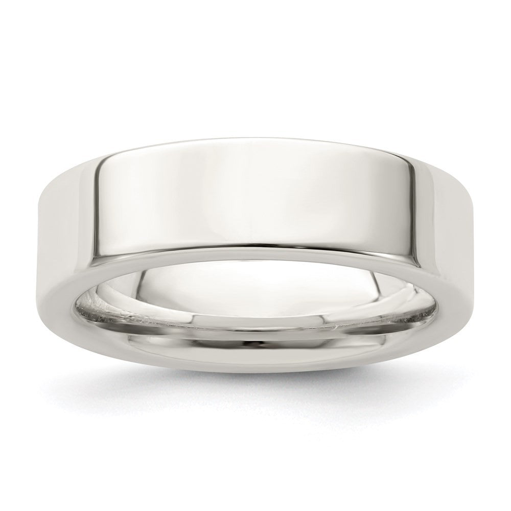 Sterling Silver 6mm Comfort Fit Flat Size 10.5 Band Ring