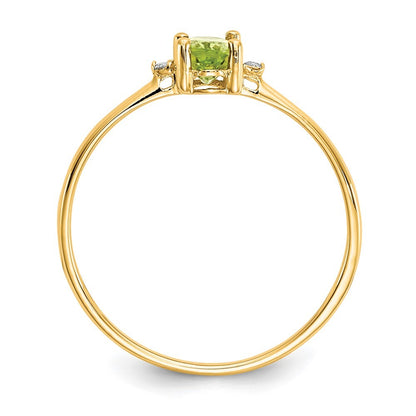 14K Yellow Gold Diamond & Peridot Birthstone Ring