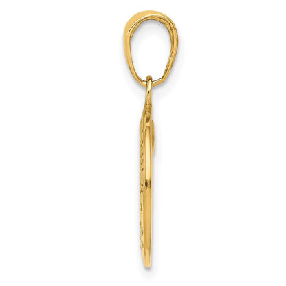 14k Yellow Gold Saint Christopher Medal Charm Pendant for Women