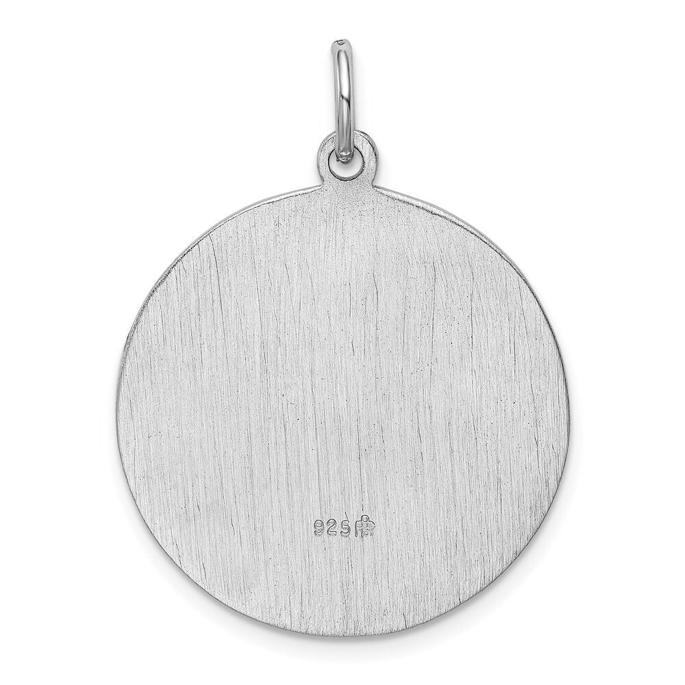 Sterling Silver Rhodium-plated Saint Jude Thaddeus Medal Pendant