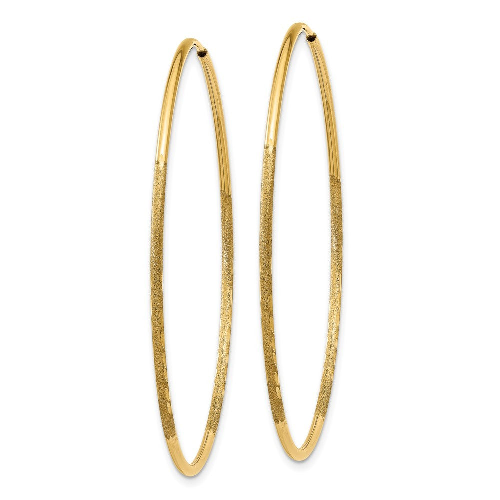14k Yellow Gold 1.25mm Diamond-cut Endless Hoop Earring
