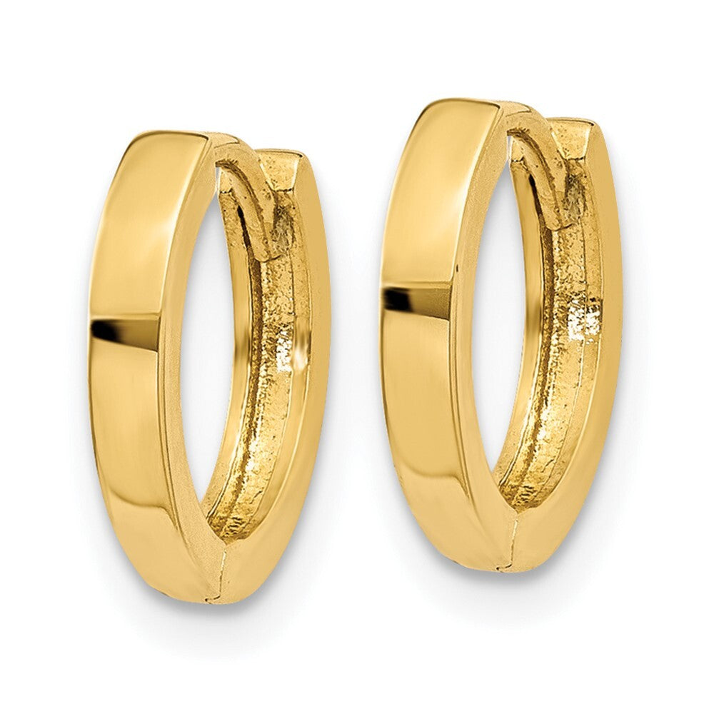 14k Yellow Gold Round Hinged Hoop Earrings Gift for Women