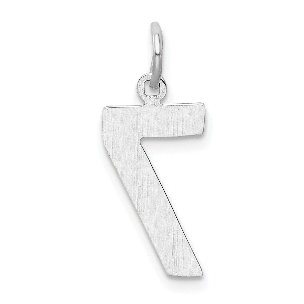 14K White Medium Polished Number 7 Charm