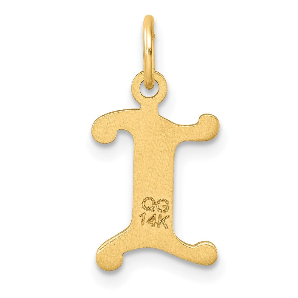 14k Yellow Gold Diamond-cut Letter I Initial Charm