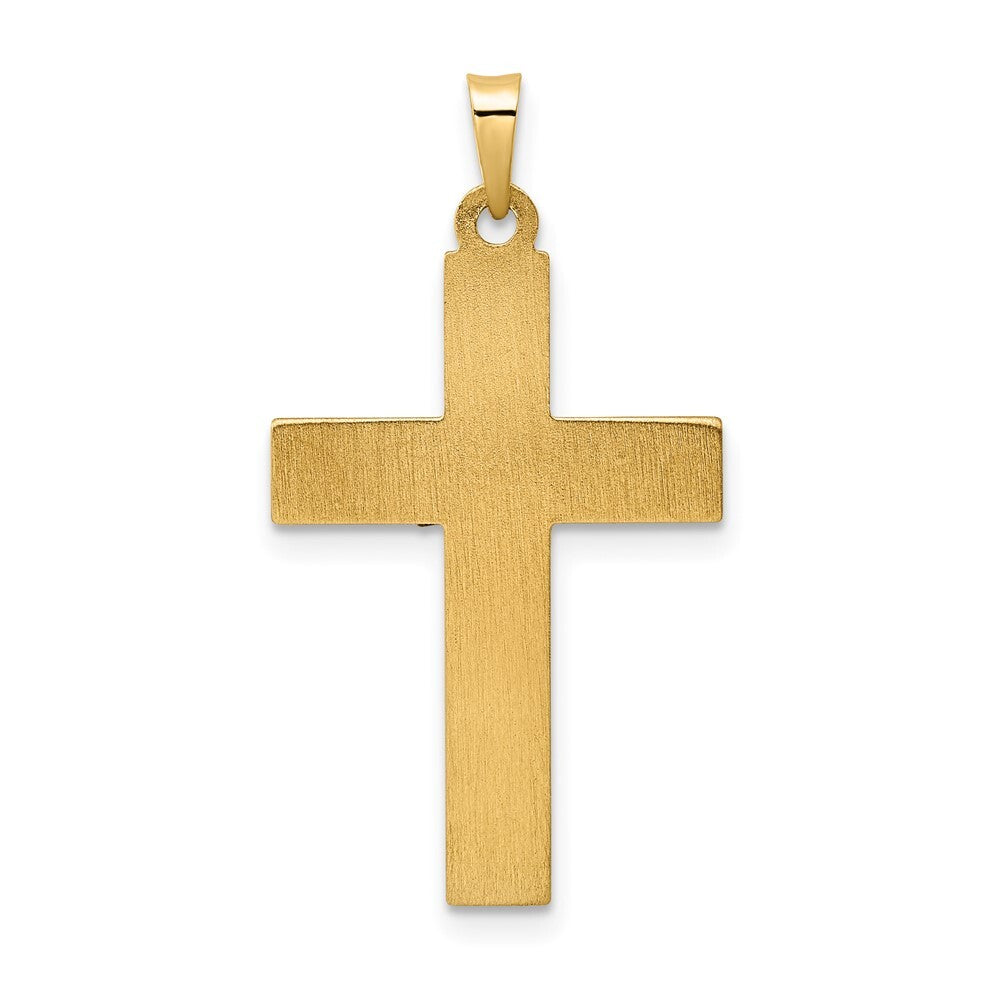 14k Two-tone Gold Polished and Twisted Hollow INRI Crucifix Pendant