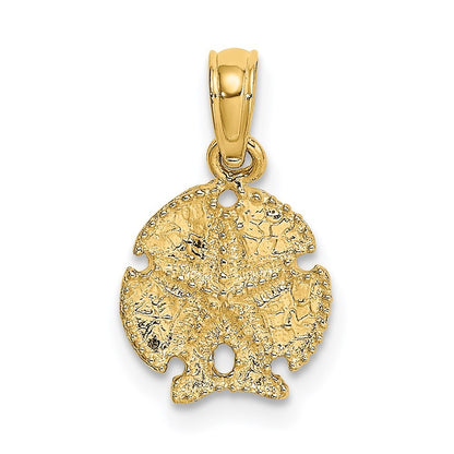 14k Yellow Gold Starfish on Sand Dollar Pendant