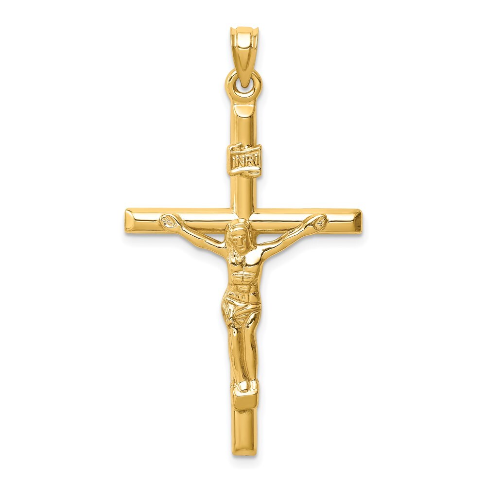14k Yellow Gold Hollow Crucifix Pendant