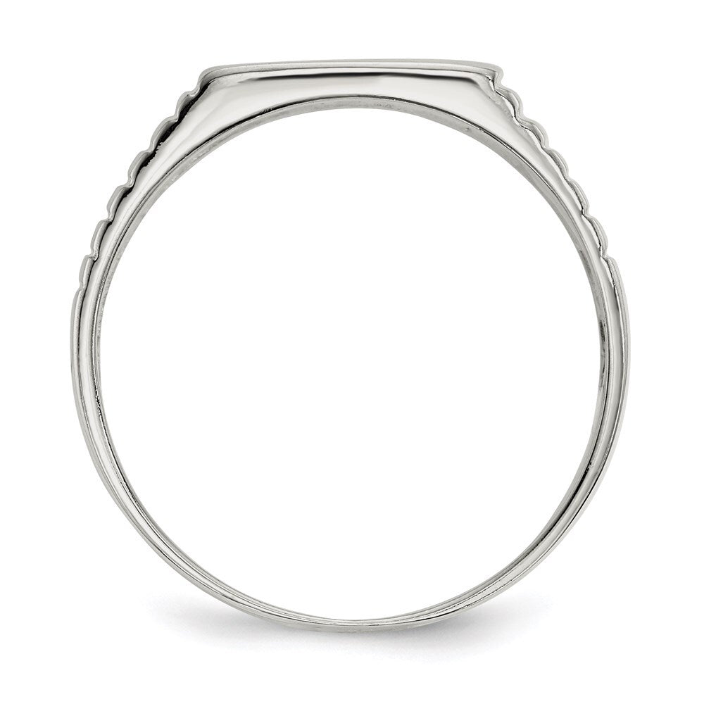 Sterling Silver 10x12mm Open Back Signet Ring Size 10