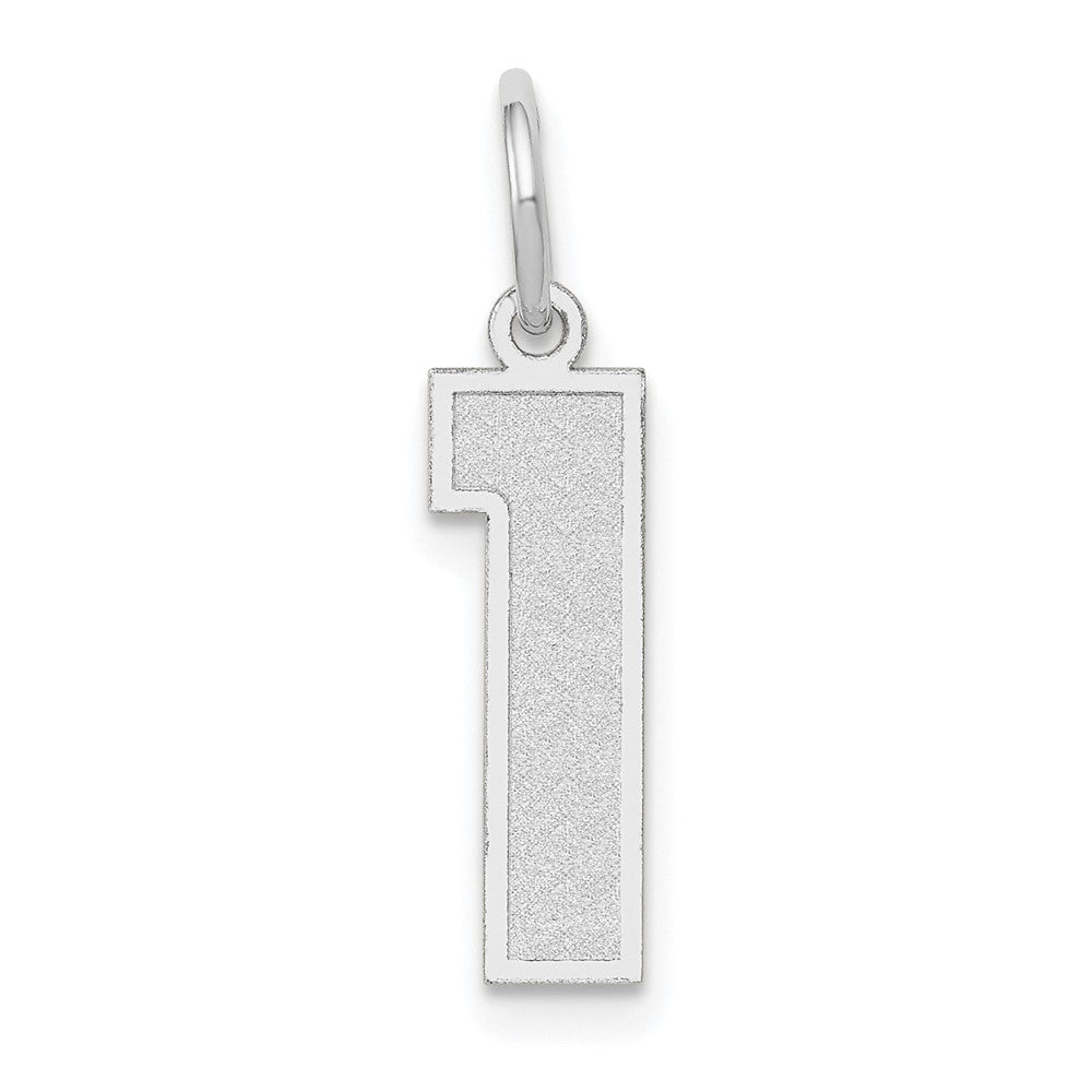 14K White Medium Satin Number 1 Charm