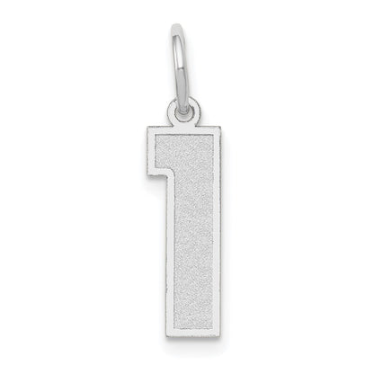 14K White Medium Satin Number 1 Charm