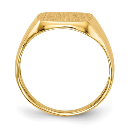 14K Yellow Gold 10.0x10.0mm Open Back Signet Ring